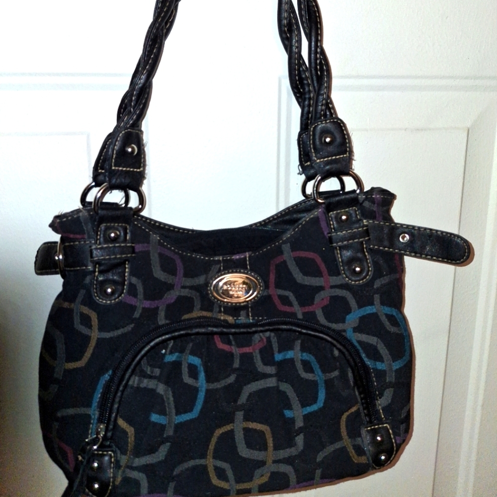Black Multi Compartment Rosetti Shoulder Bag